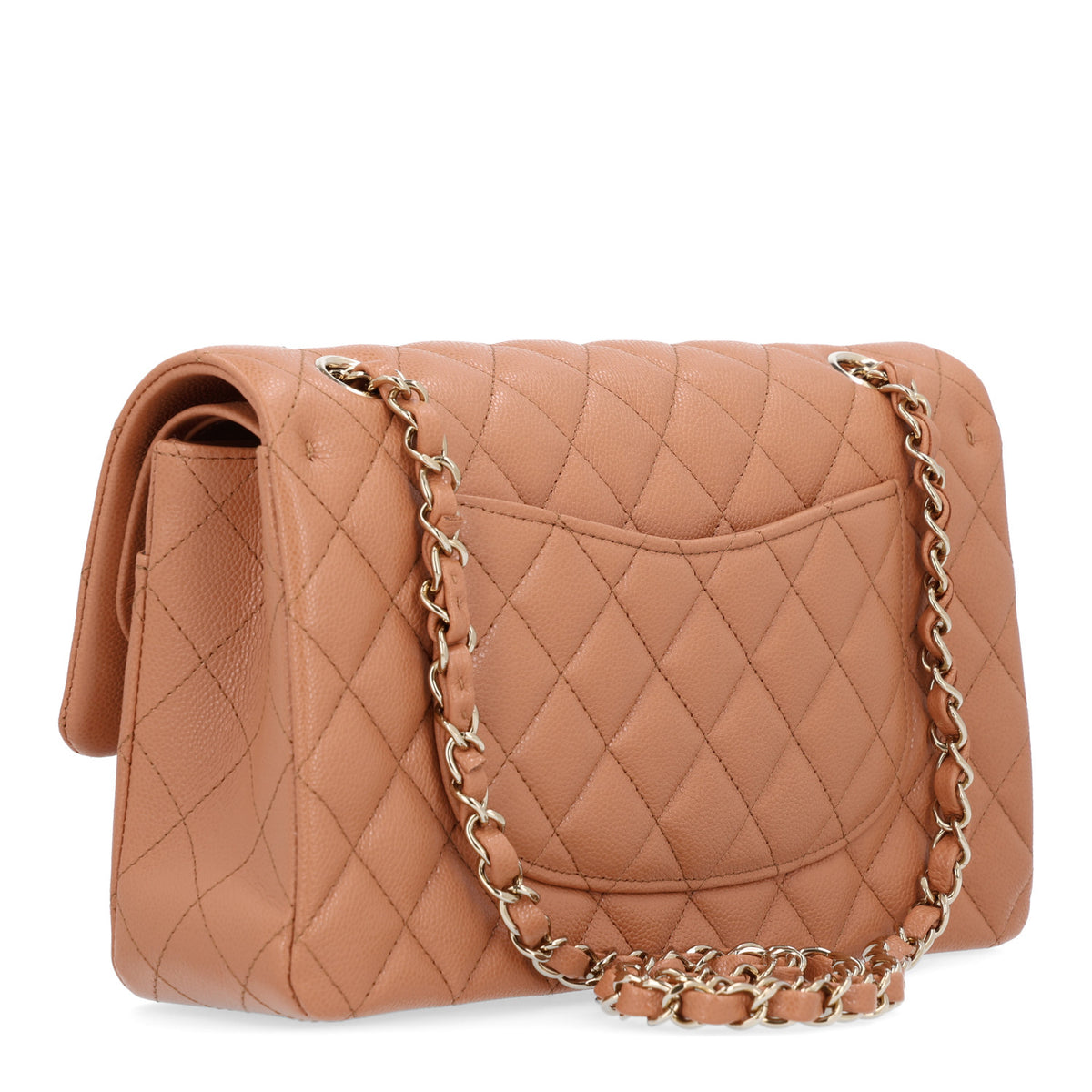 Chanel Caviar Quilted Medium Double Flap Light Brown 3 of 11