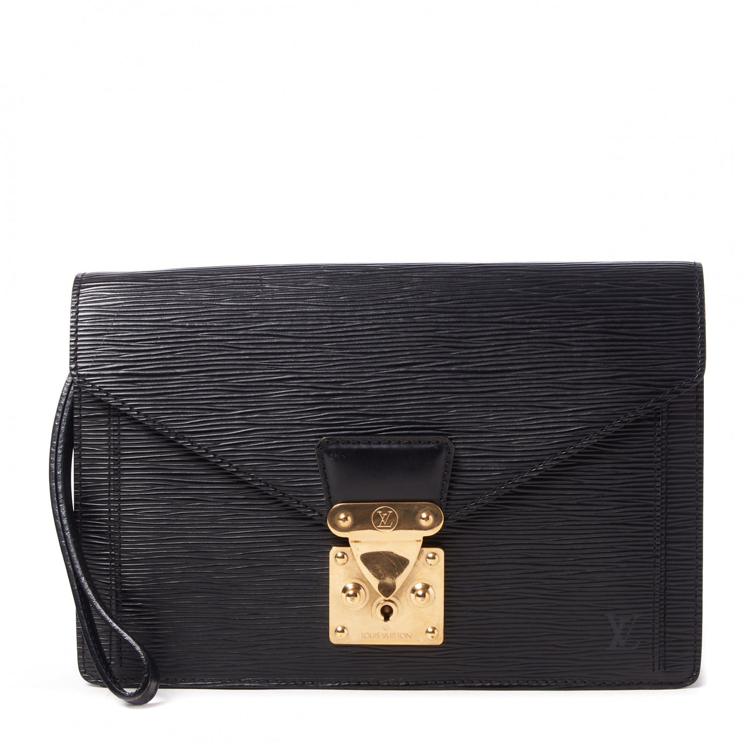 Epi Pochette Sellier Dragonne Clutch Black