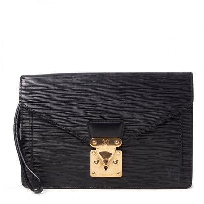 Louis Vuitton Epi Pochette Sellier Dragonne Clutch Black 1 of 8