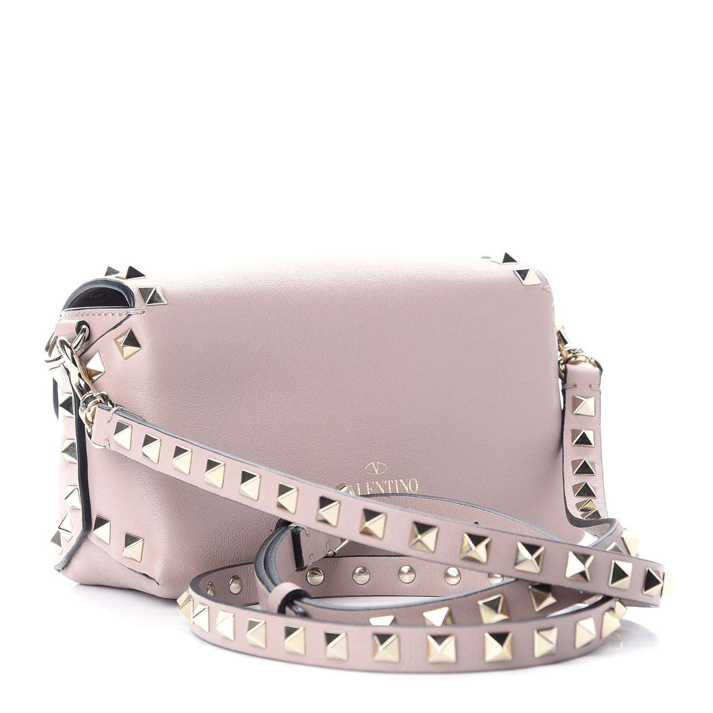 Vitello Mini Rockstud Crossbody Bag Poudre