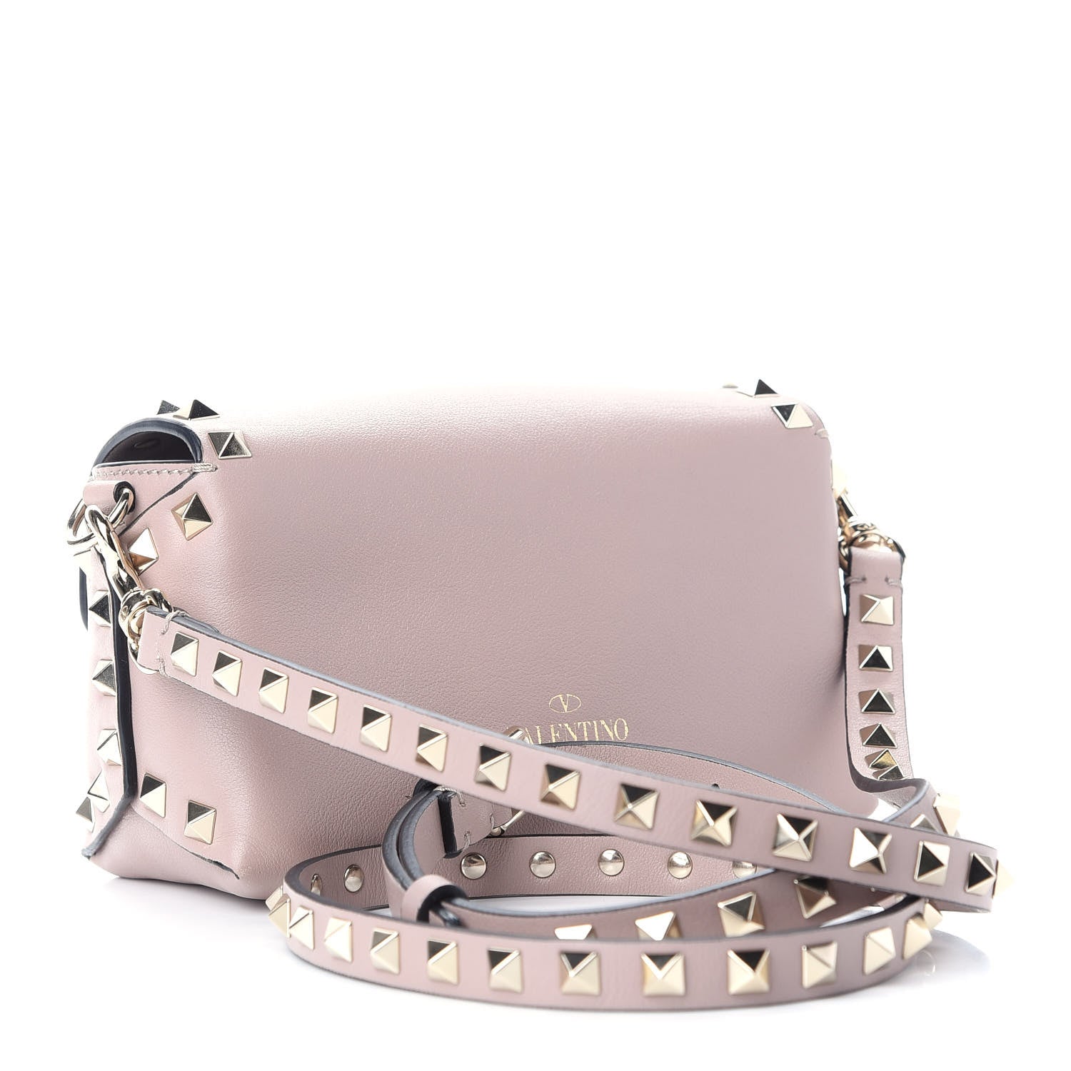 Valentino Garavani Vitello Mini Rockstud Crossbody Bag Poudre 3 of 9