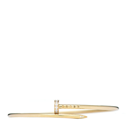 Cartier 18K Yellow Gold Diamond Small Juste Un Clou Bracelet 17 1 of 5
