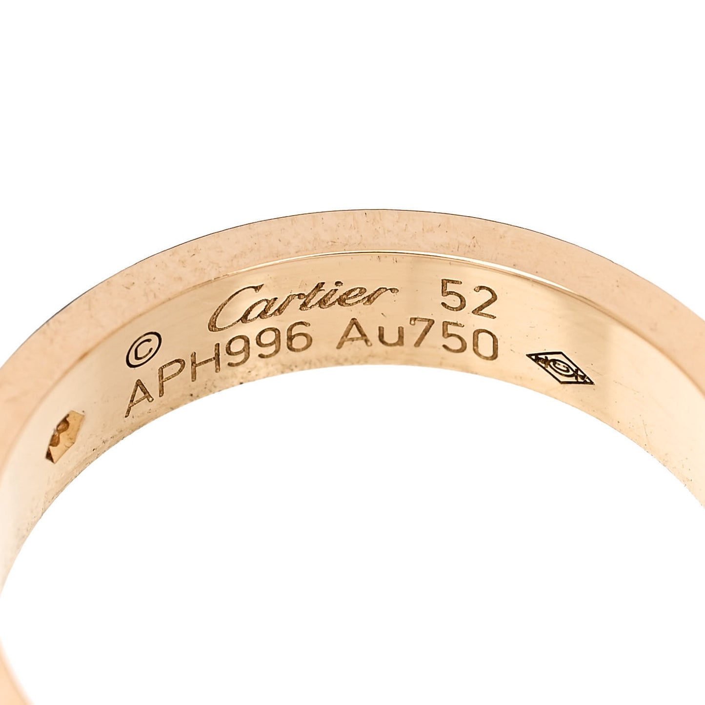 18K Yellow Gold Diamond 4mm LOVE Wedding Band Ring 52 6