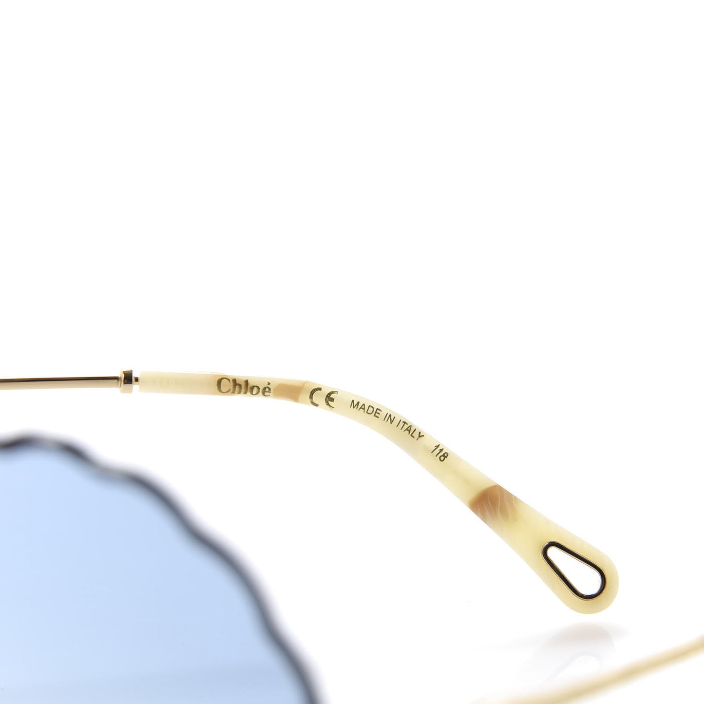 Rosie Bevelled Round Sunglasses CE142S Gold Gradient Blue