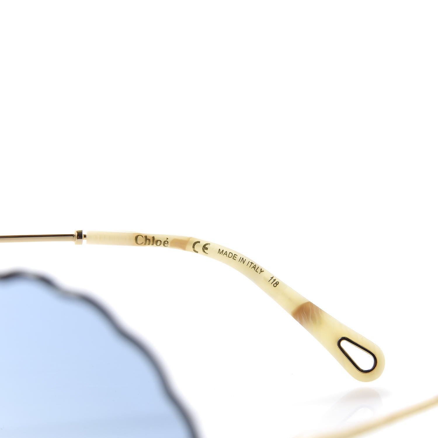 Chloe Rosie Bevelled Round Sunglasses CE142S Gold Gradient Blue 5 of 8