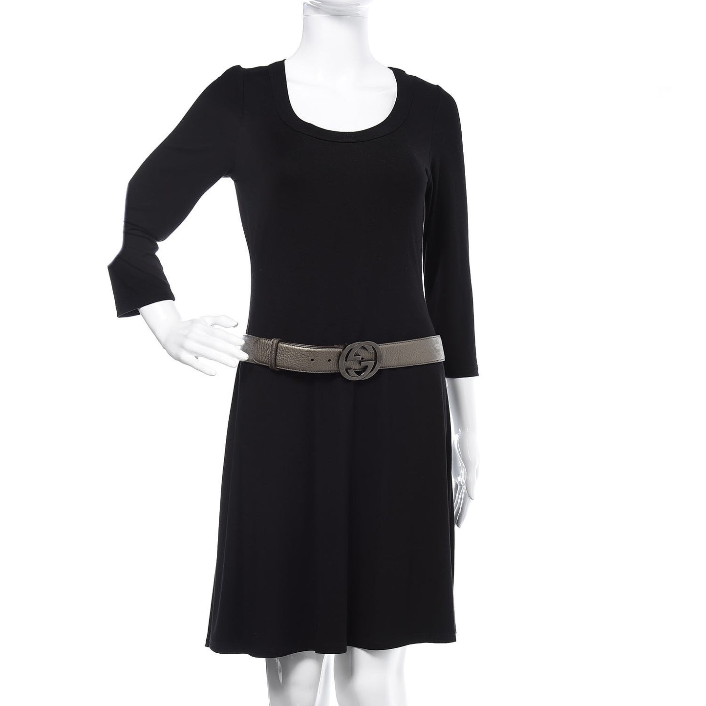 Metallic Calfskin Interlocking G 40mm Belt 95 38 Pewter