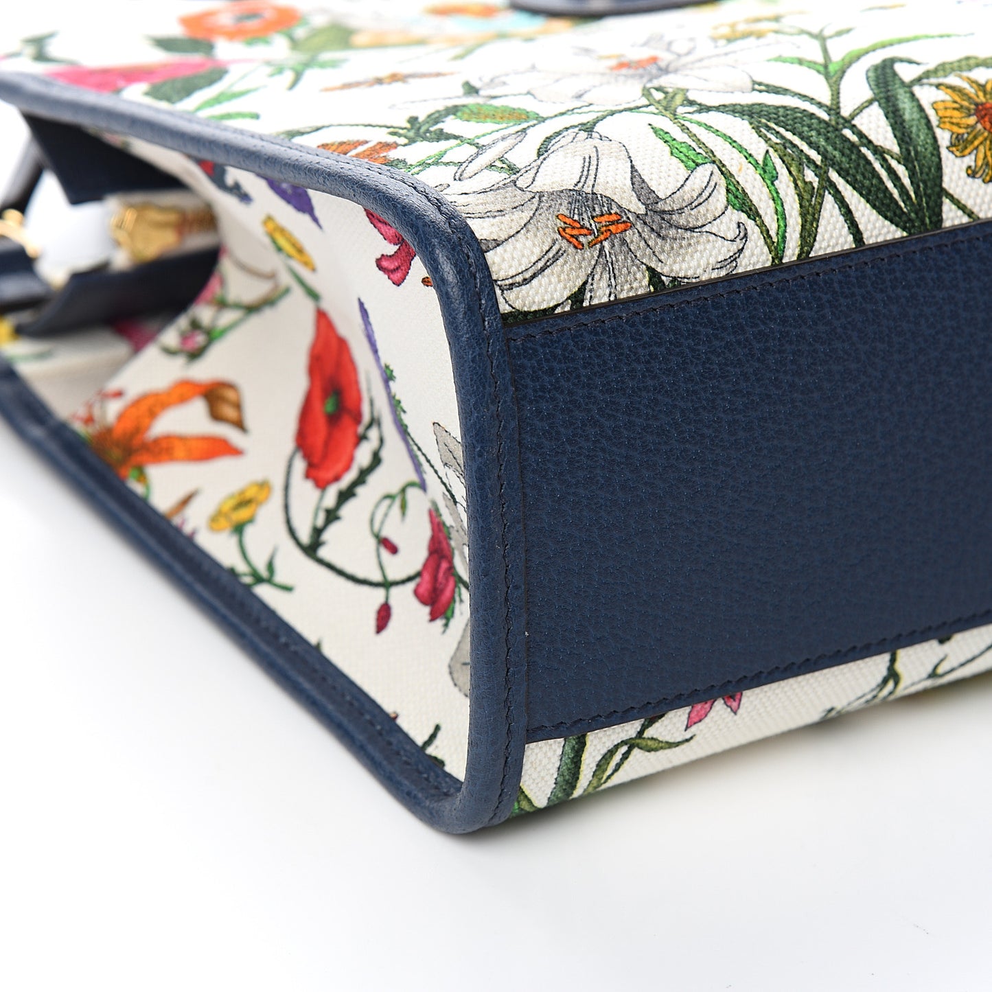 Canvas Medium Flora Tote White Multicolor Blue Agata