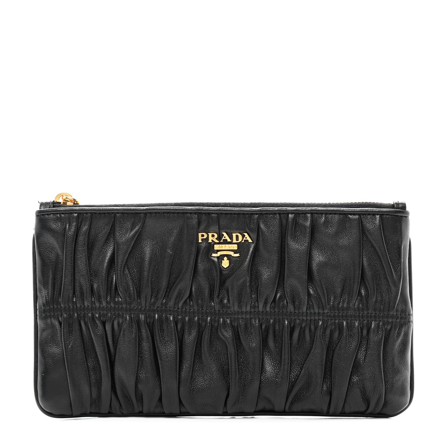 Prada Nappa Gaufre Small Zip Pouch Black 1 of 9