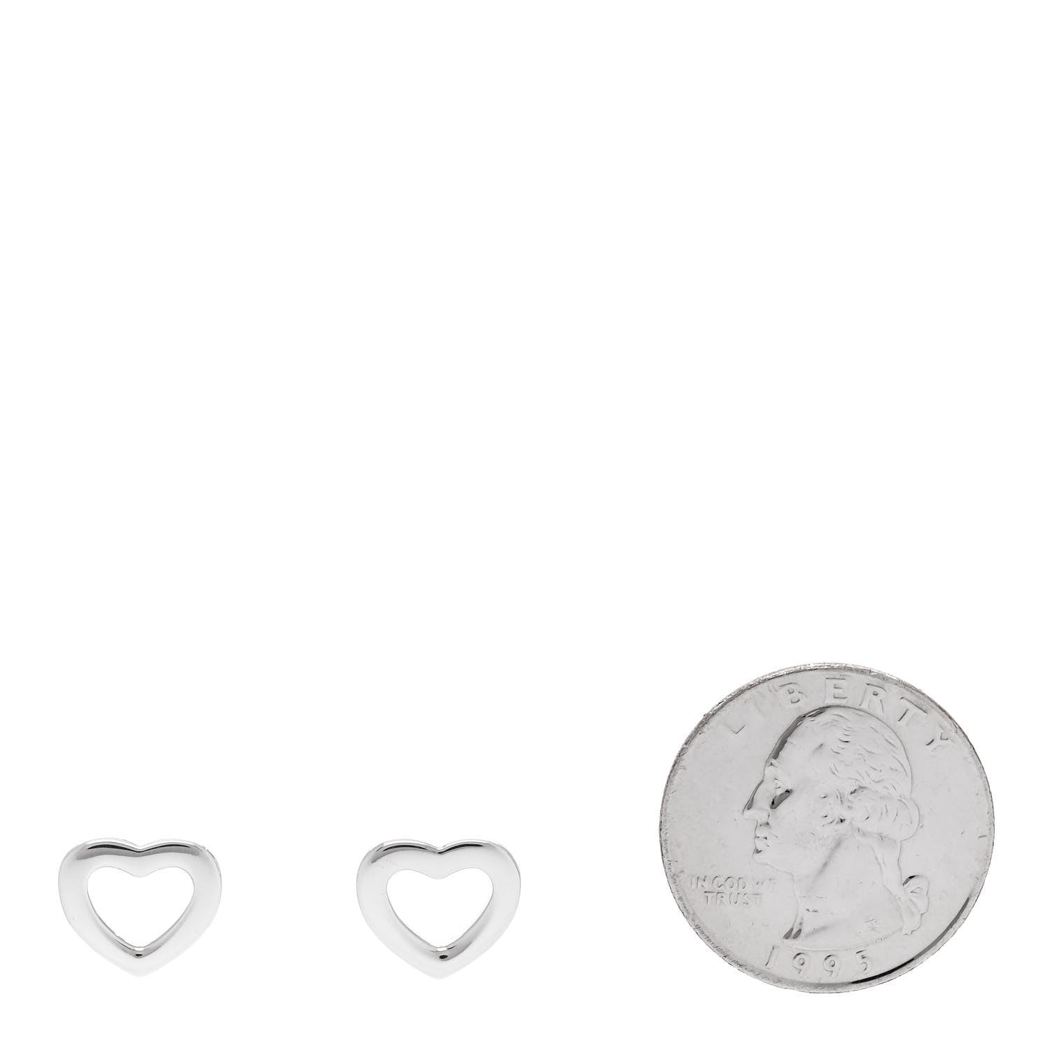 Tiffany Sterling Silver Open Heart Earrings 2 of 4