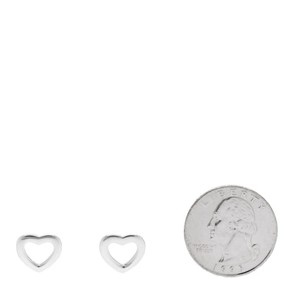 Tiffany Sterling Silver Open Heart Earrings 2 of 4