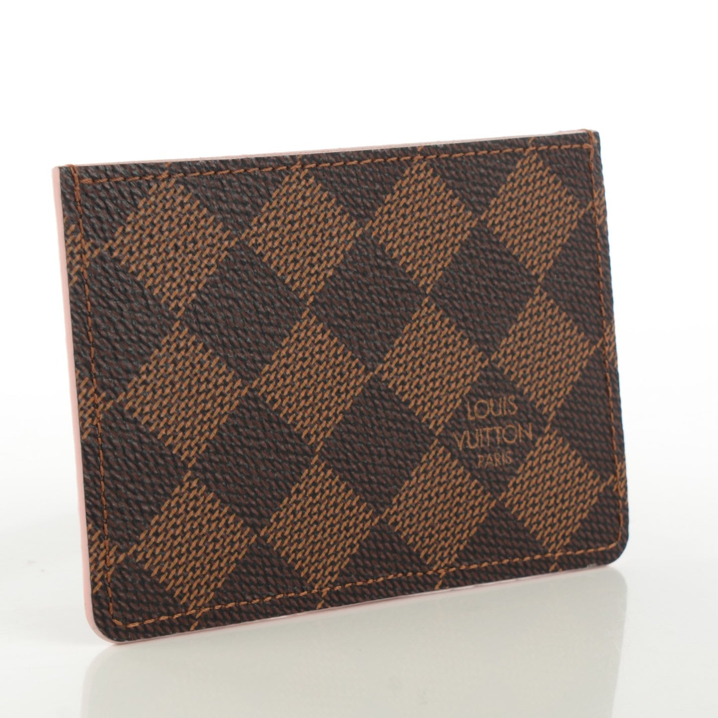 Damier Ebene Caissa Card Holder Rose Ballerine