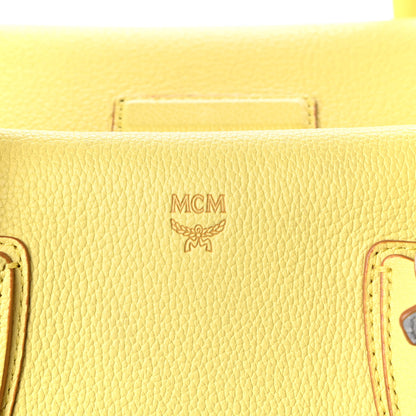 MCM Grained Calfskin Medium Milla Tote Custard Yellow 9 of 9
