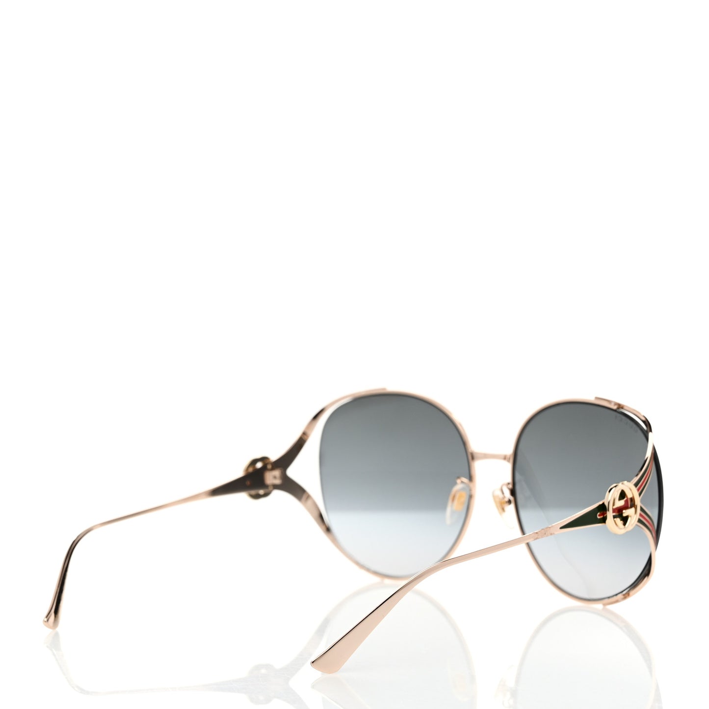 Metal Oversized Round Frame GG0225S Sunglasses Gold