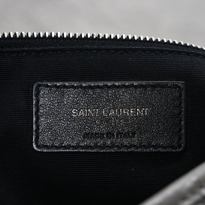 Saint Laurent Crinkled Calfskin Matelasse Monogram Large Niki Chain Satchel Fog 6 of 13
