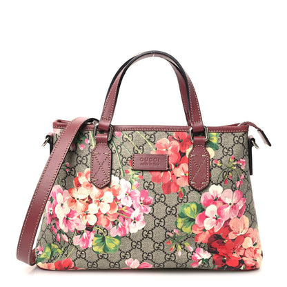 Gucci GG Supreme Monogram Blooms Small Zippered Tote Beige Multicolor Dry Rose 1 of 10
