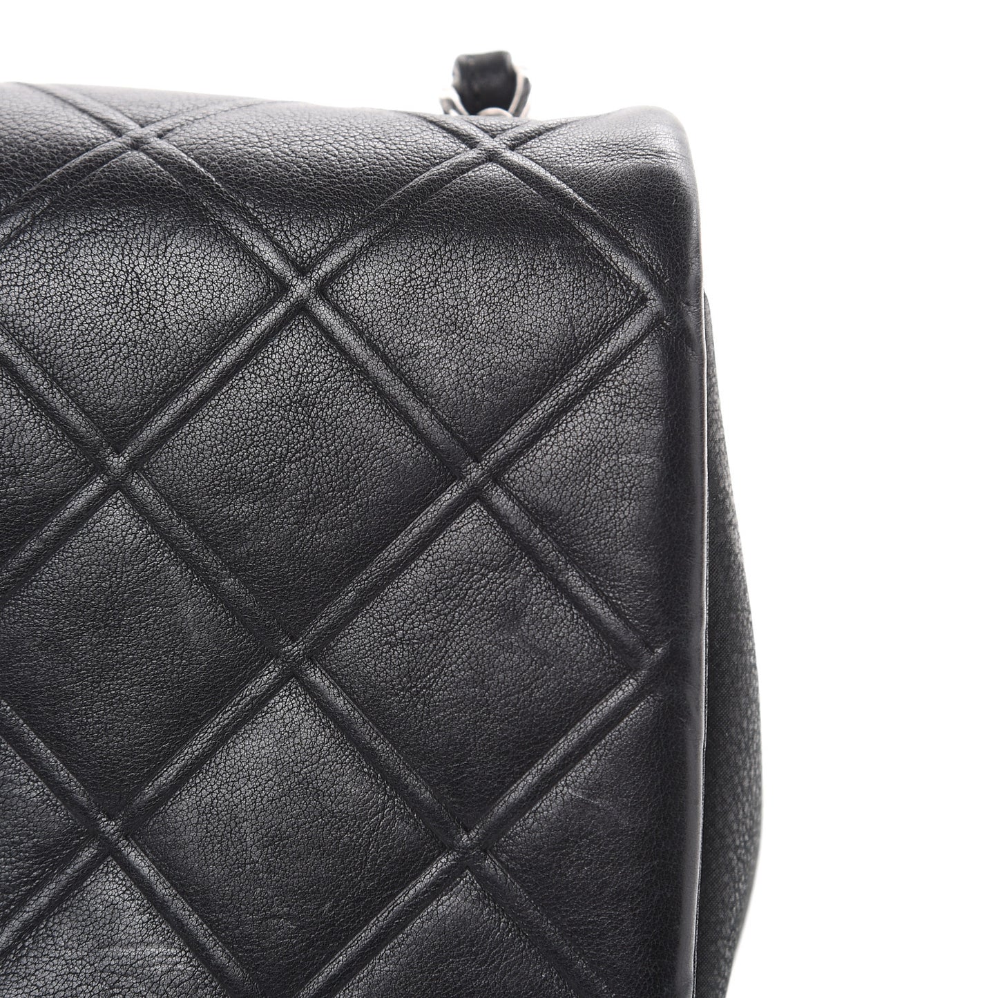 Calfskin Diamond Embossed New Chic Flap Black