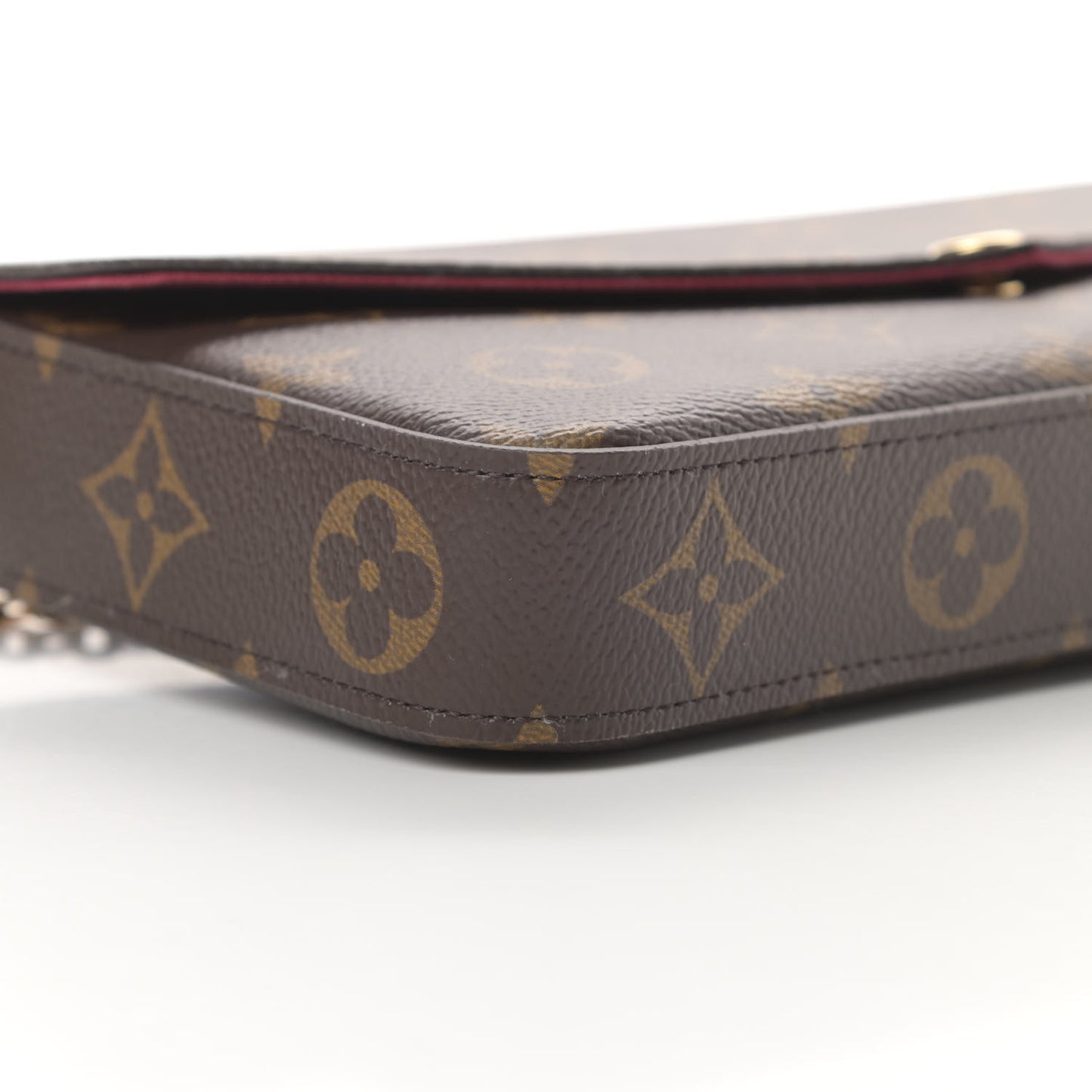 Monogram Pochette Felicie Chain Wallet Fuchsia