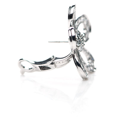 Van Cleef & Arpels 18K White Gold Diamond Flowerlace Earrings 4 of 6