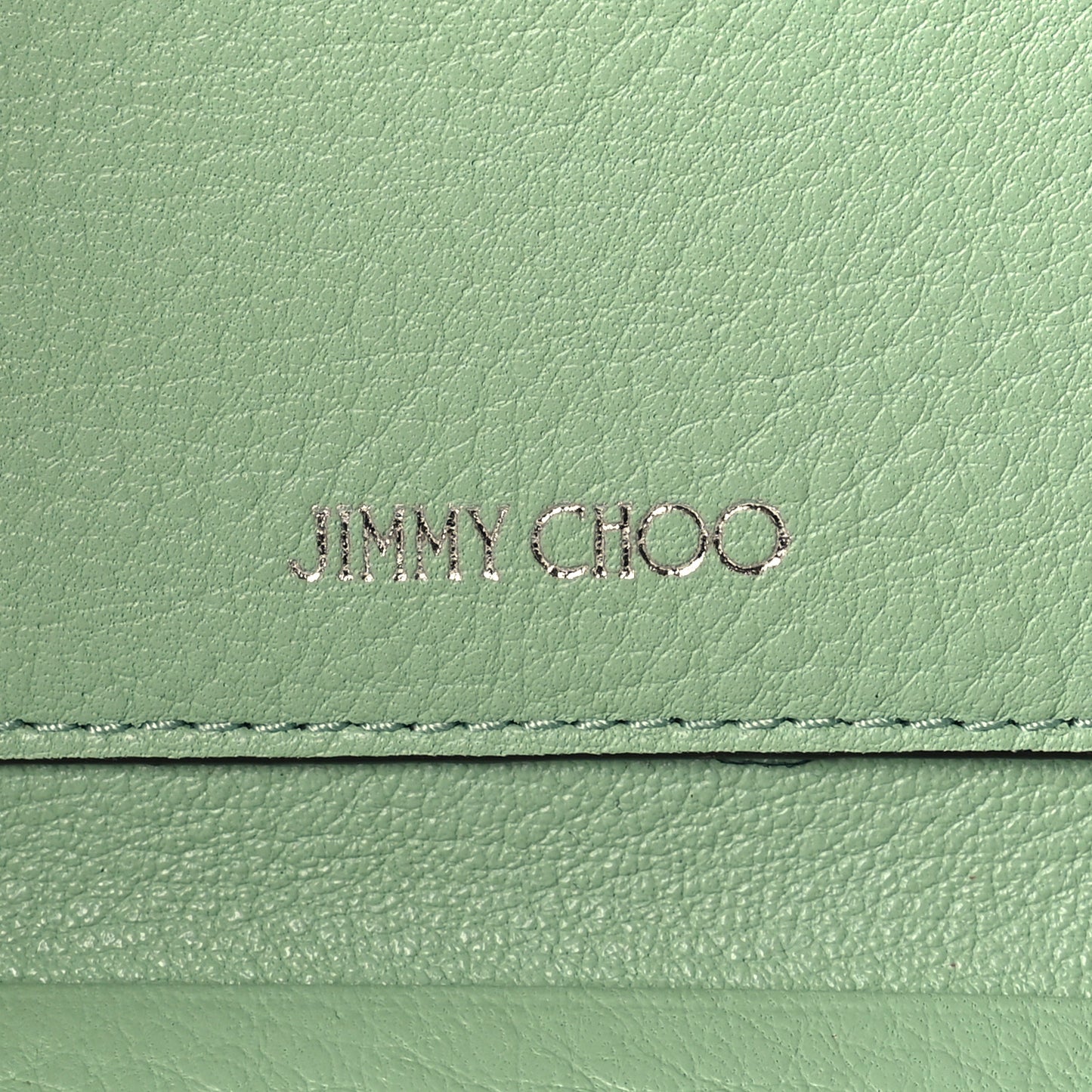 Calfskin Crystal Cheri Case Wallet Light Green