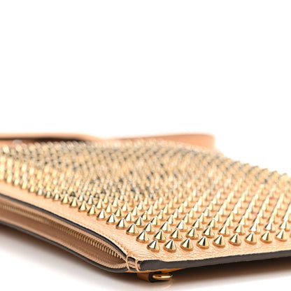 Christian Louboutin Calfskin Spiked Small Trictrac Portfolio Bag Cannelle 10 of 11