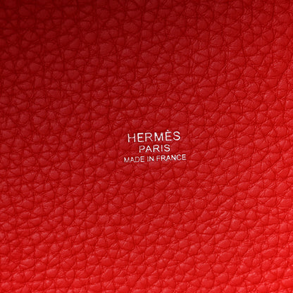 Hermes Taurillon Clemence Picotin Lock 22 MM Rouge de Coeur 6 of 11