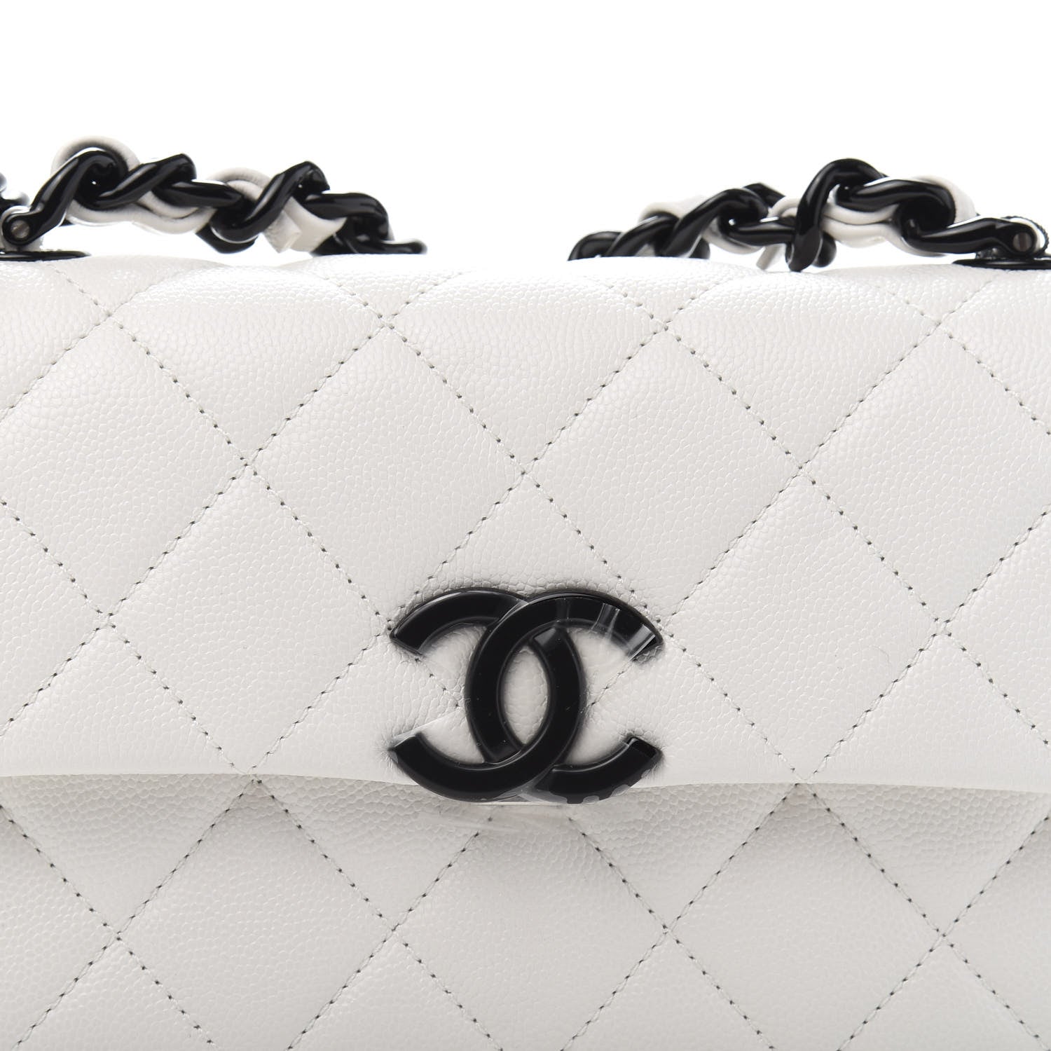 Chanel Caviar Quilted My Everything Small Flap White Black 10 of 11