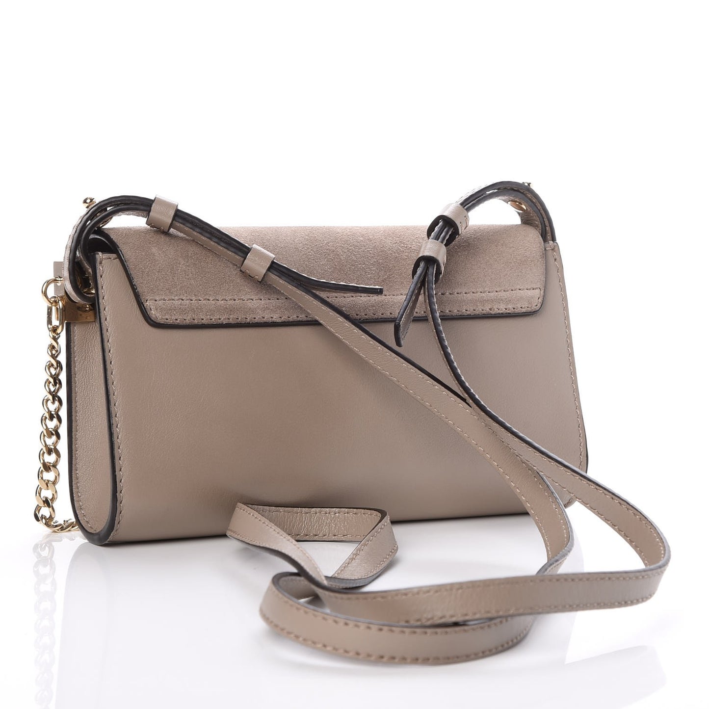 Suede Calfskin Mini Faye Shoulder Bag Motty Grey