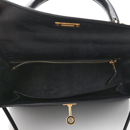 Hermes Epsom Kelly Sellier 25 Black 14 of 36