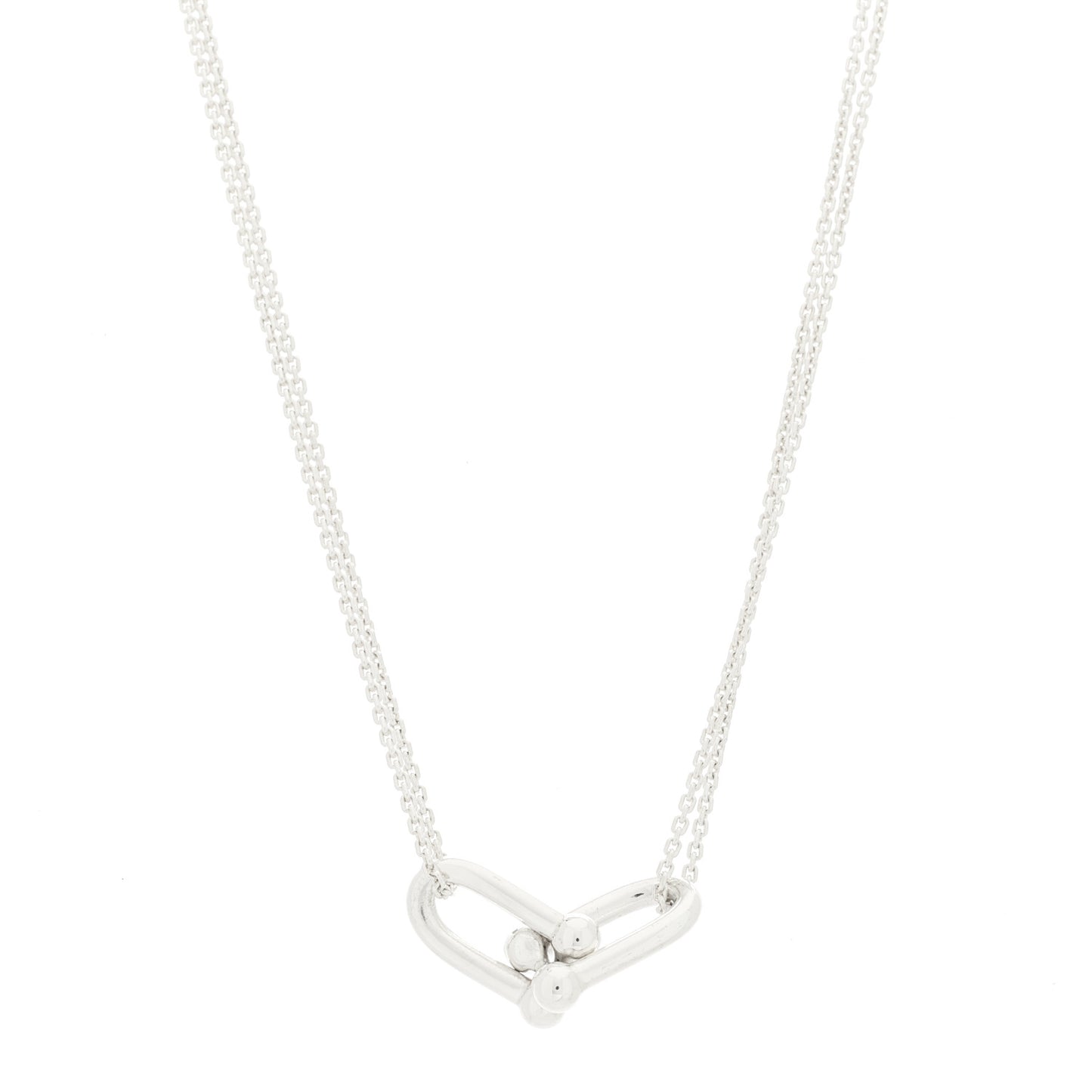 Sterling Silver Double HardWear Link Pendant Necklace