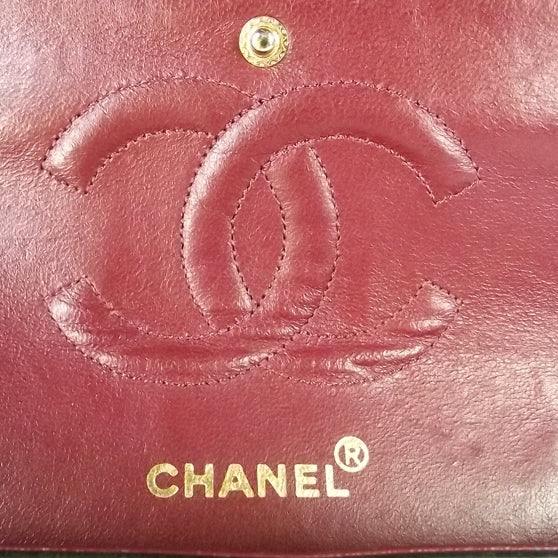 Lambskin Chevron Medium Double Flap Black