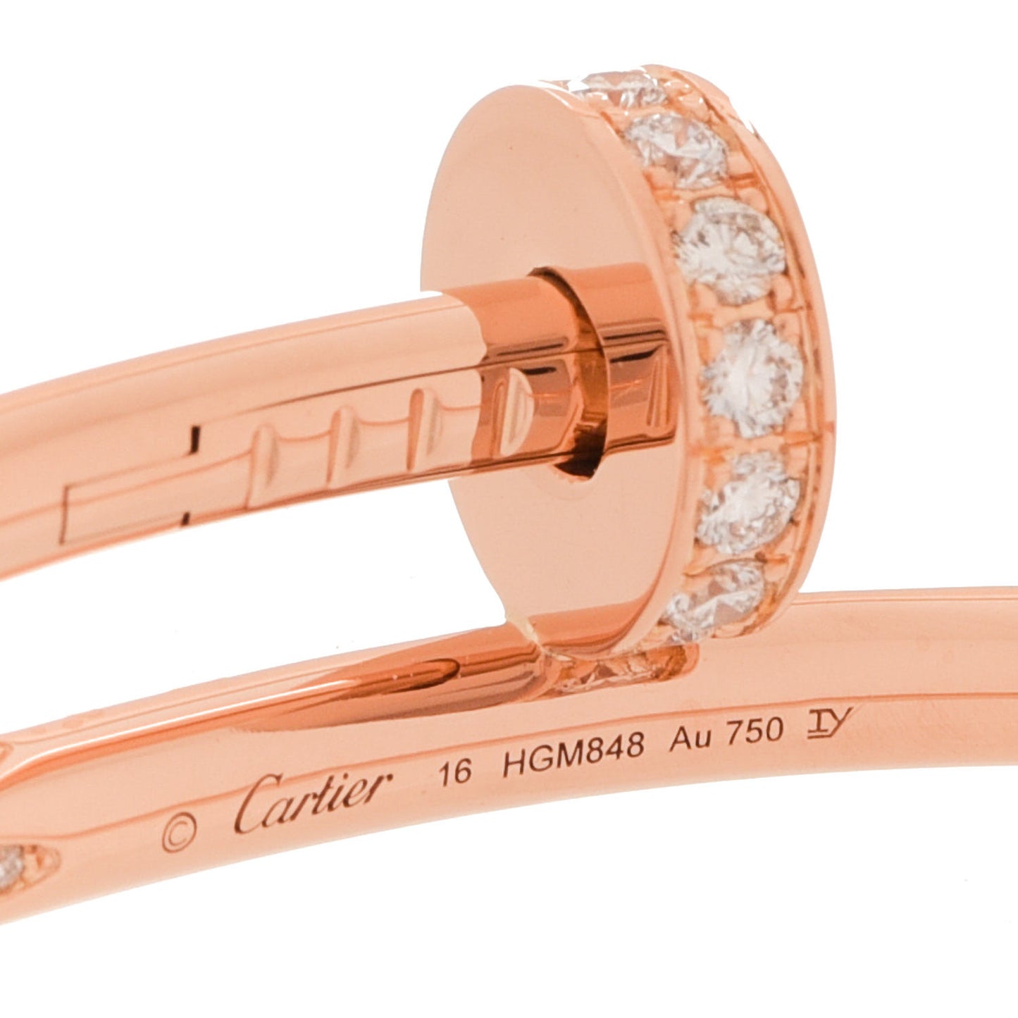 18K Pink Gold Diamond Juste Un Clou Bracelet 16