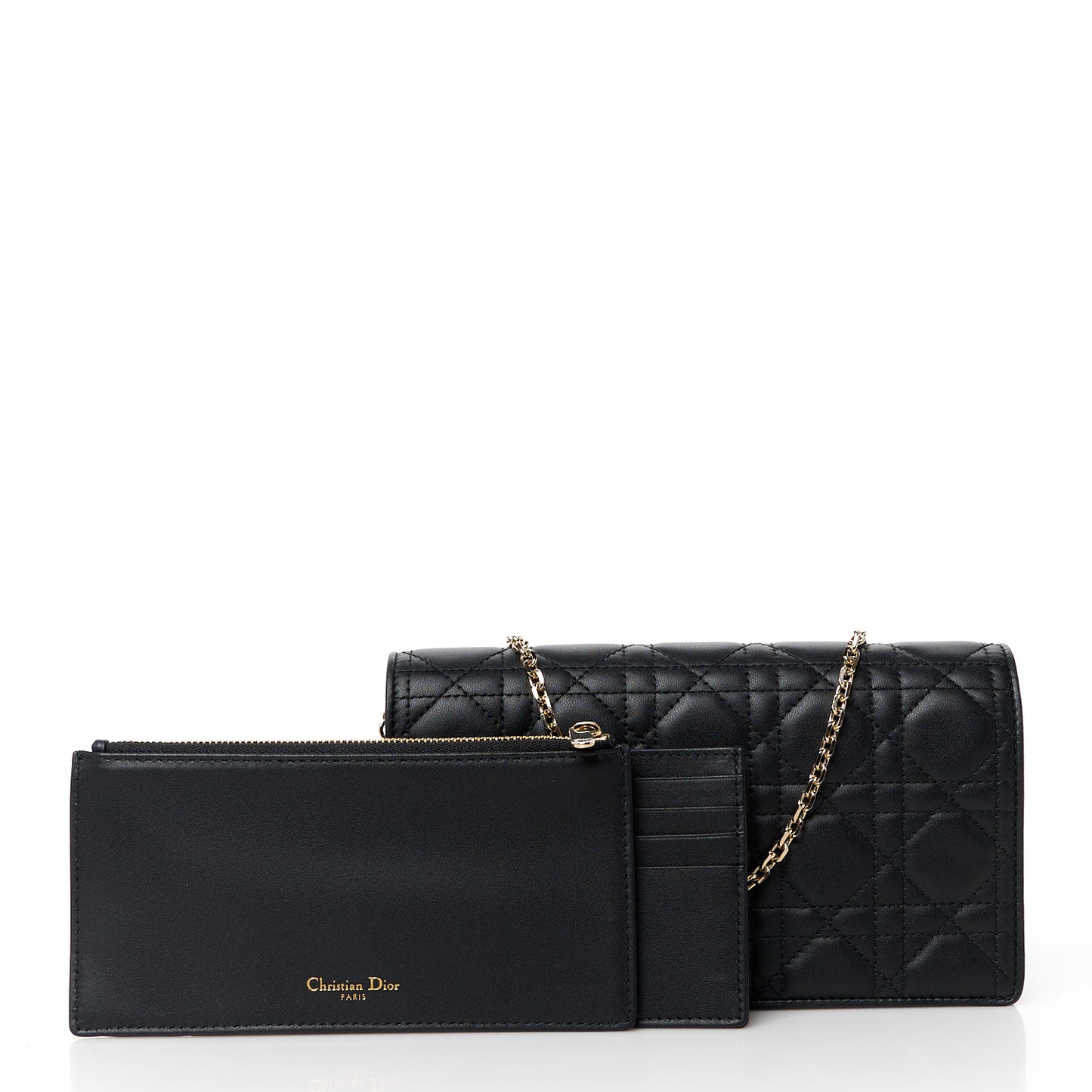 Lambskin Cannage Lady Dior Pouch Black