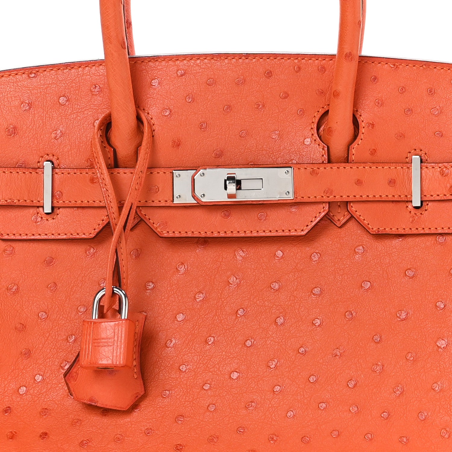 Hermes Ostrich Birkin 30 Orange 8 of 11
