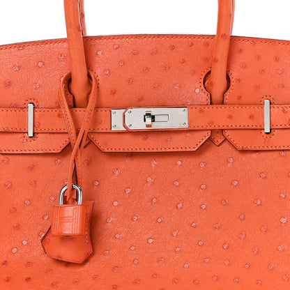 Hermes Ostrich Birkin 30 Orange 8 of 11
