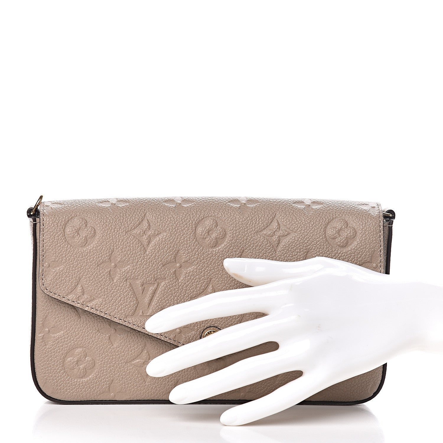 Louis Vuitton Empreinte Pochette Felicie Chain Wallet Tourterelle 2 of 12