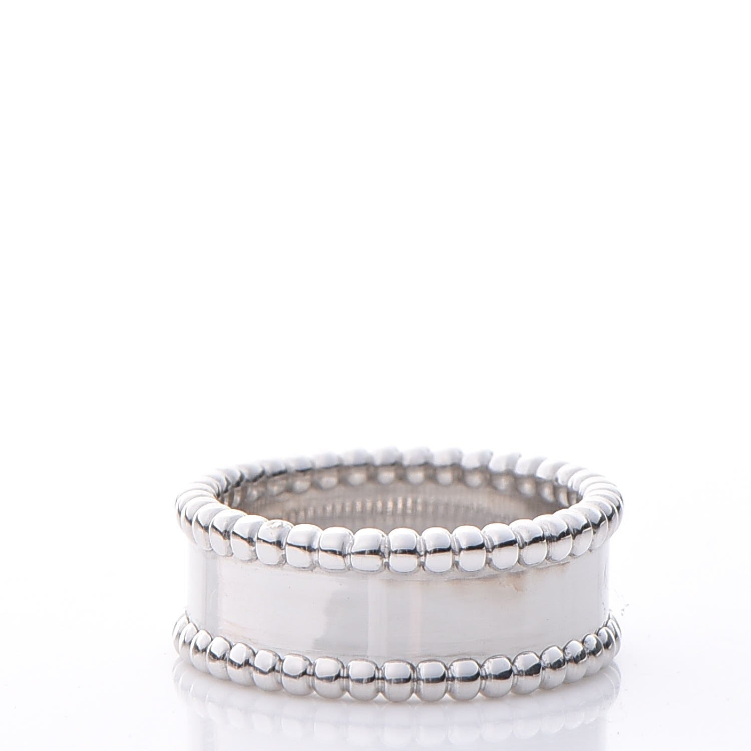 Van Cleef & Arpels 18K White Gold Perlee Signature Ring 51 5.75 4 of 7
