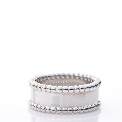 Van Cleef & Arpels 18K White Gold Perlee Signature Ring 51 5.75 4 of 7