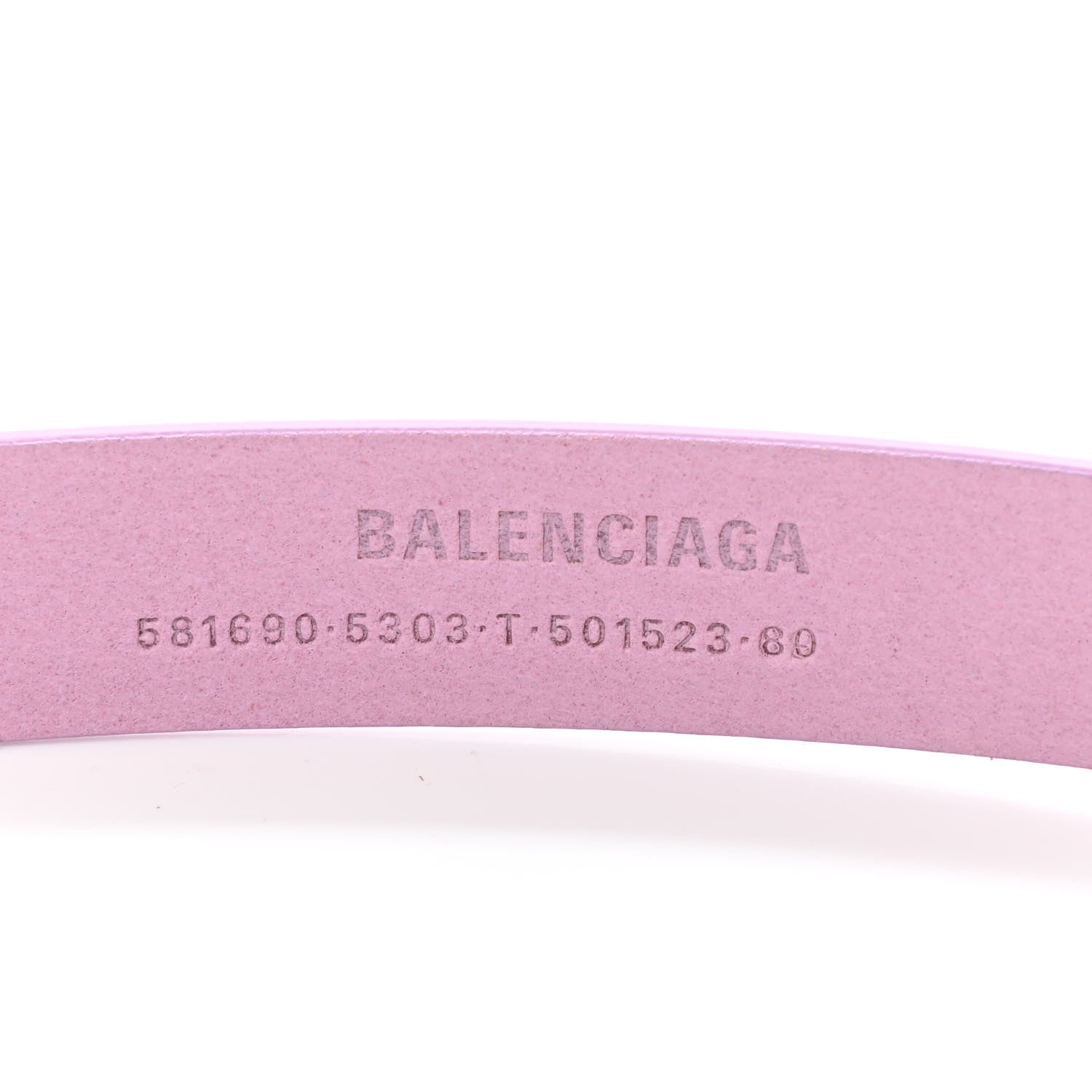 Balenciaga Natural Calfskin BB 25mm Thin Belt 80 32 Lilac 3 of 7