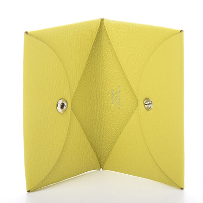 Hermes Chevre Mysore Calvi Card Case Lime 5 of 10