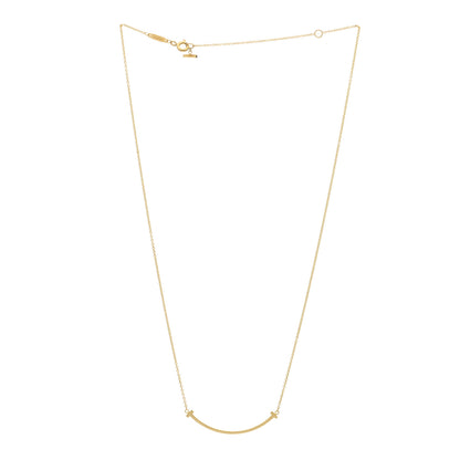 Tiffany 18K Yellow Gold Small T Smile Pendant Necklace 2 of 3