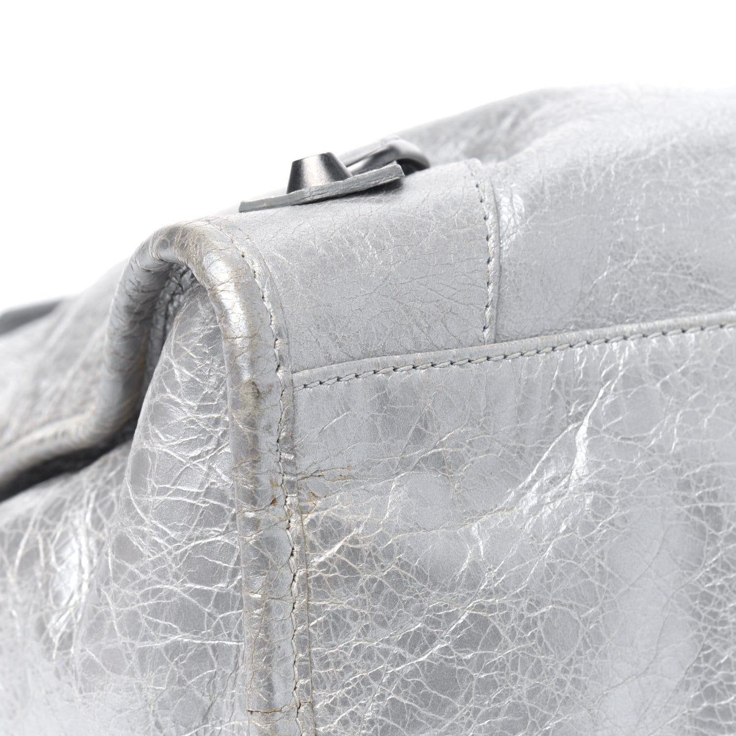 Metallic Agneau Classic Palladium Hardware City Silver