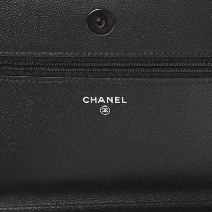 Chanel Caviar Quilted Boy Wallet On Chain WOC So Black 5 of 16