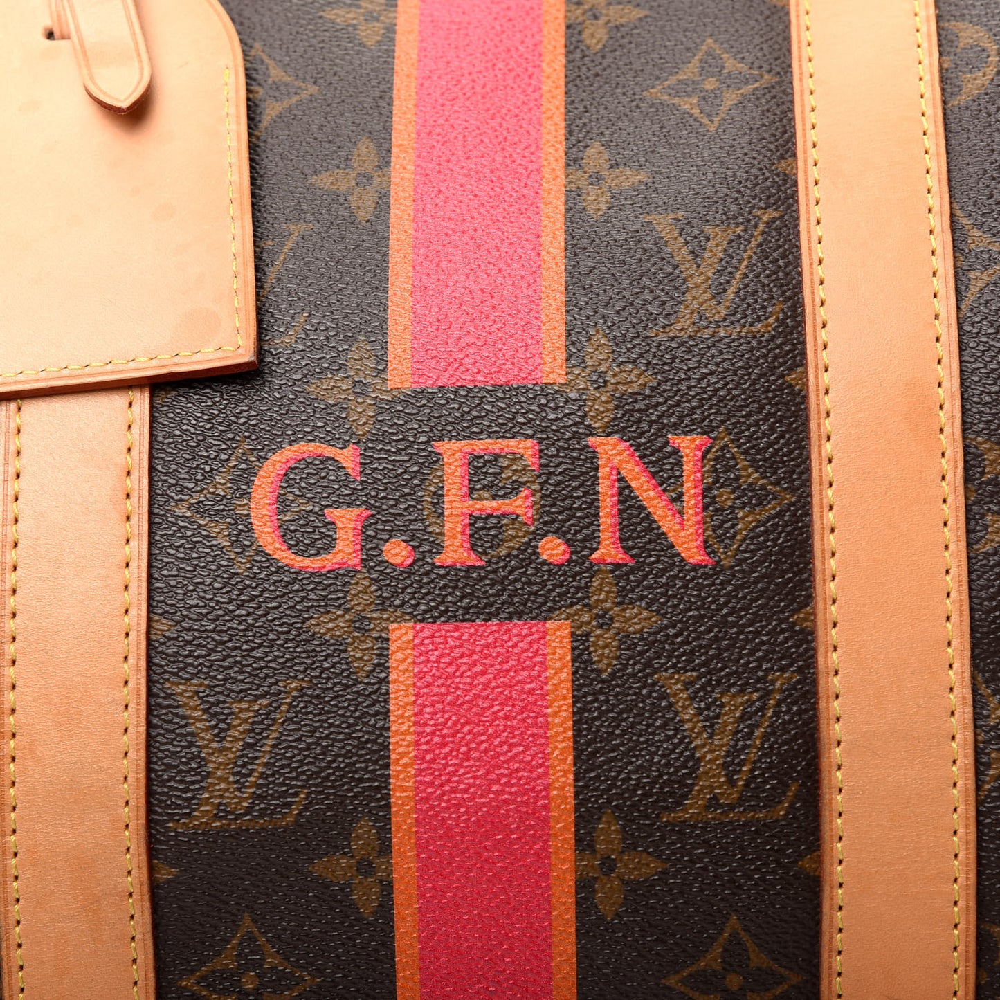 Monogram My LV Heritage Keepall Bandouliere 50 Fuchsia Orange