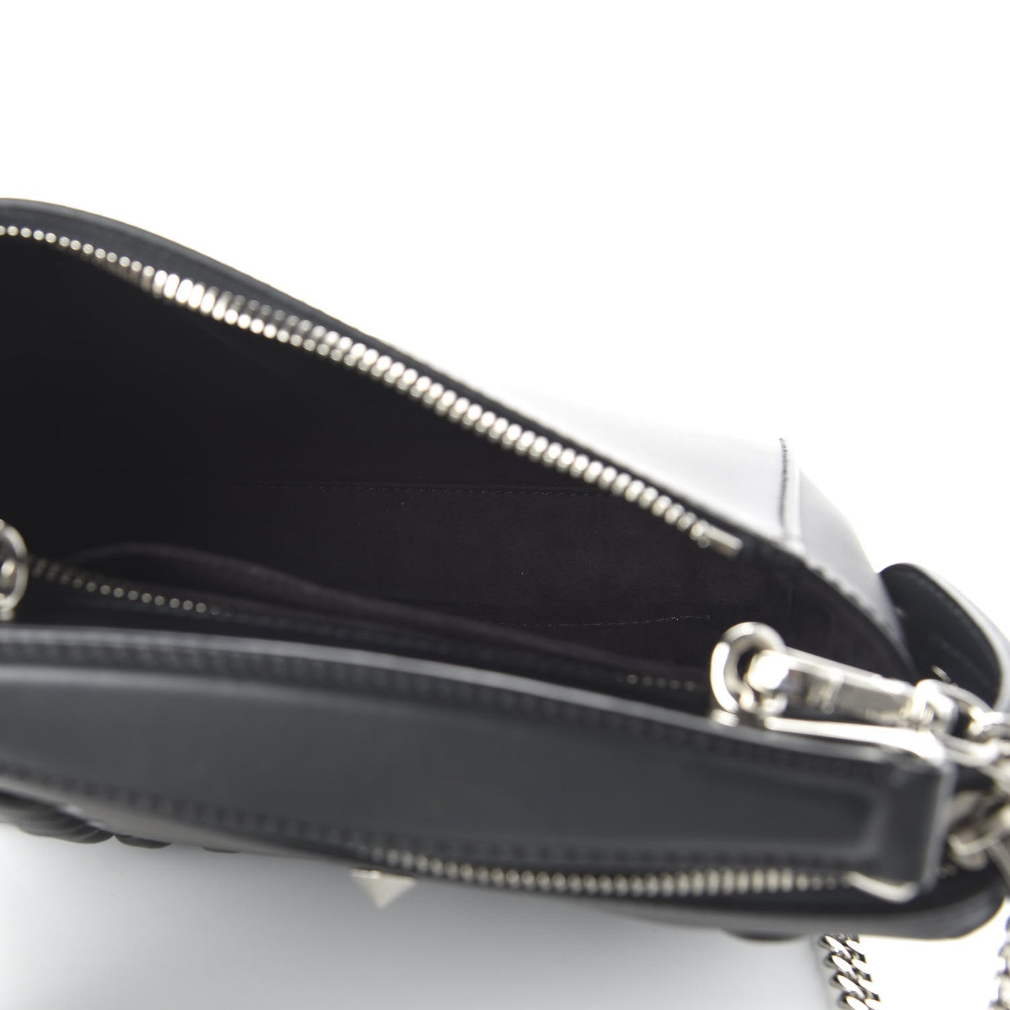Vitello Baltico Dolce Nappa Lace Up Small Dotcom Click Chain Satchel Black