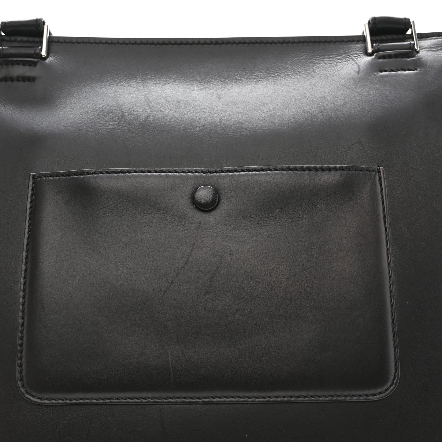 Smooth Calfskin Medium Tri-Color Edge Shoulder Bag Tan
