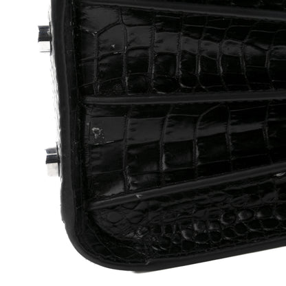 Saint Laurent Calfskin Crocodile Embossed Nano Sac De Jour Black 11 of 12