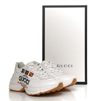 Gucci Calfskin Worldwide Womens Rhyton Sneakers 35.5 Great White 10 of 10
