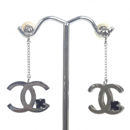 Chanel CC Drop Earrings Silver 1 of 6