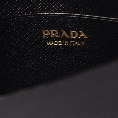 Prada Saffiano Metal Phone Wristlet Crossbody Wallet Black 6 of 7
