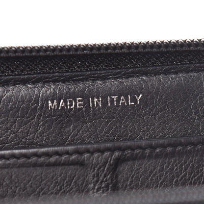 Chanel Lambskin Chevron Quilted Zip Around Boy Wallet Black 7 of 8